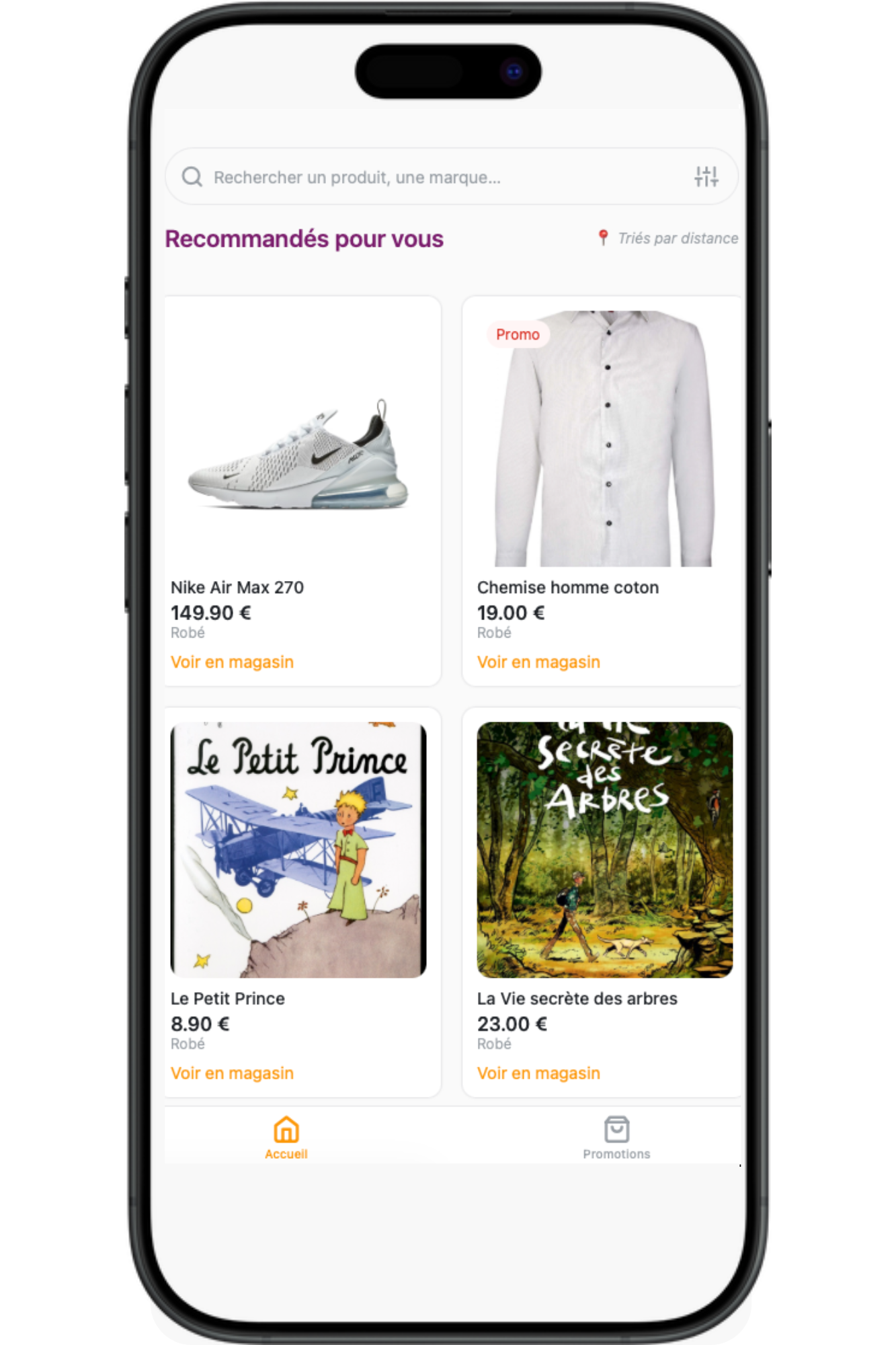Aperçu de l’application toutOtour